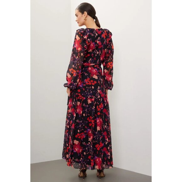 Slate & Willow Floral Midi Wrap Dress - Picture 3 of 9